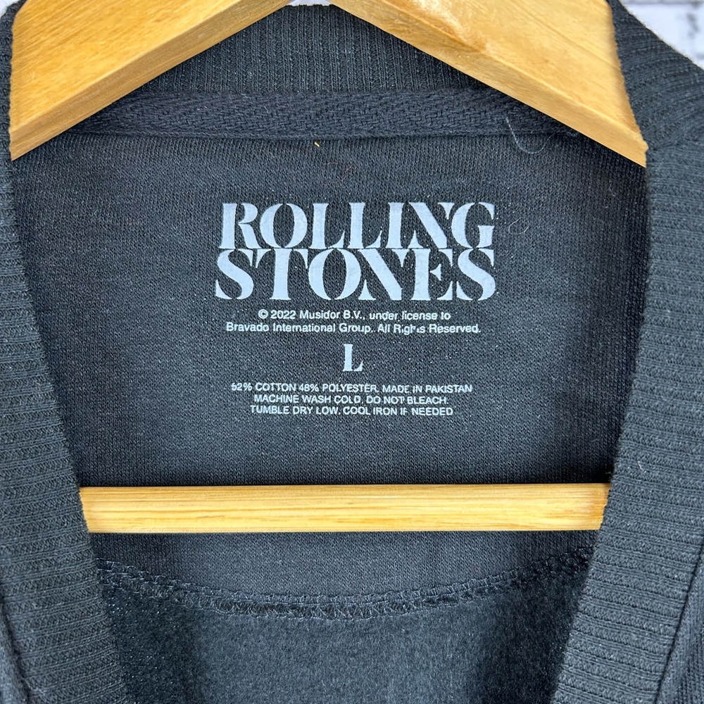 Rolling Stones | NWOT Black Graphic with Spikes on Tongue Sweatshirt size L - Picture 4 of 4
